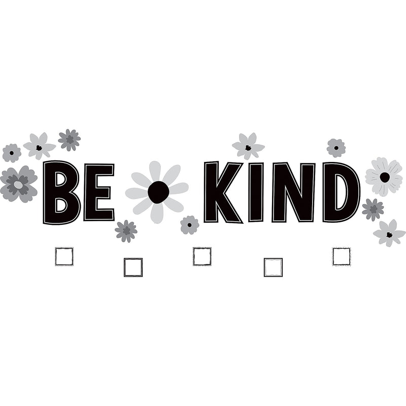Teacher Created Resources Black and White Floral Be Kind Bulletin Board Set, 60/Set (TCR6801)