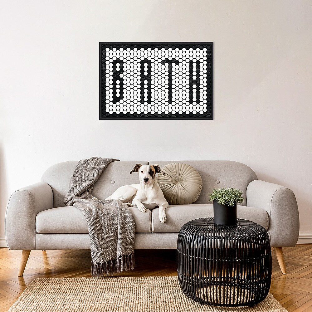 Amanti Art Bath Tiles by Wild Apple Portfolio Framed Canvas Wall Art Print, 33" x 23" (A42677249610)
