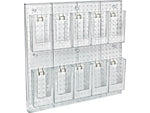 Azar Pegboard 10-Pocket Wall Brochure Holder, 24" x 24", Clear (700680)