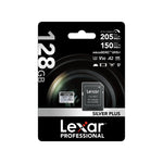 Lexar Professional Silver Plus 128GB microSDXC Memory Card with Adapter, Class 10, UHS-I, V30 (LMSSIPL128G-BNANU)