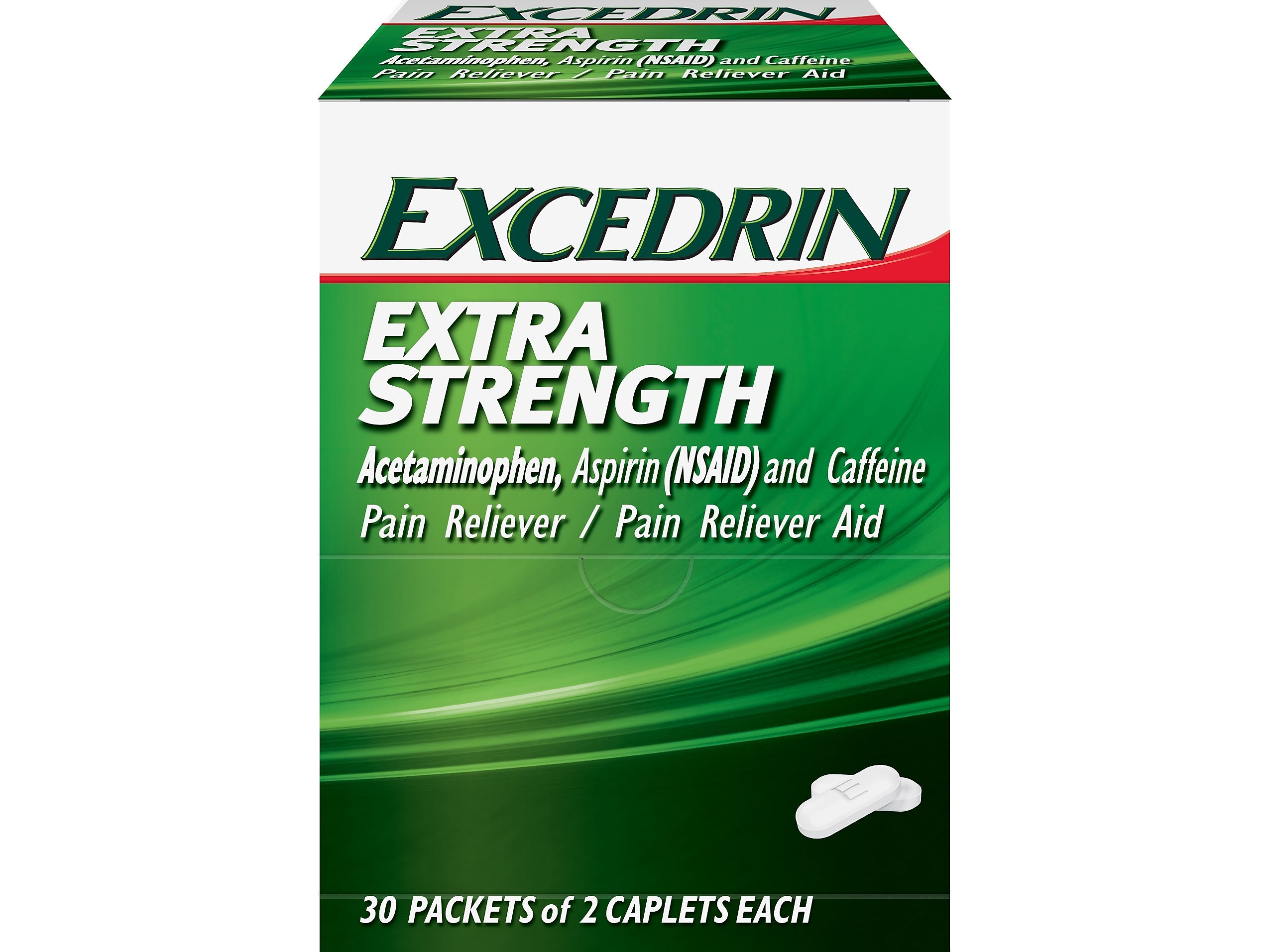 Excedrin Extra Strength 250mg Acetaminophen Caplet, 2/Packet, 30 Packets/Box (64108X)