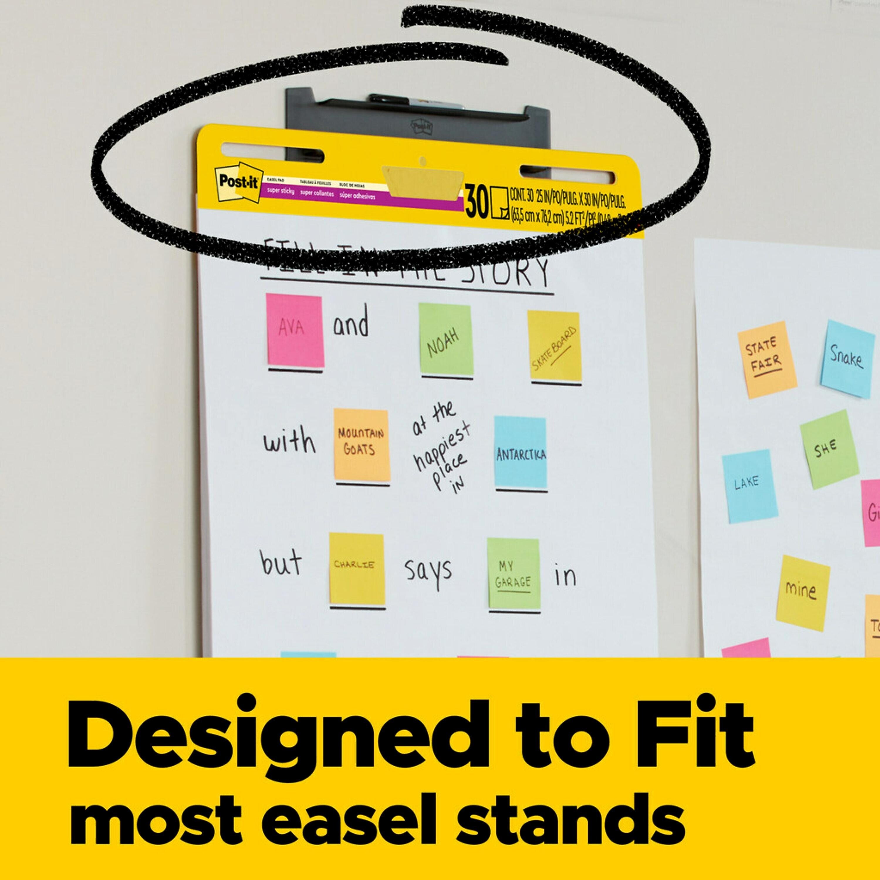 Post-it Super Sticky Easel Pad, 25" x 30", 30 Sheets/Pad, 6 Pads/Pack (559-VAD-6PK)