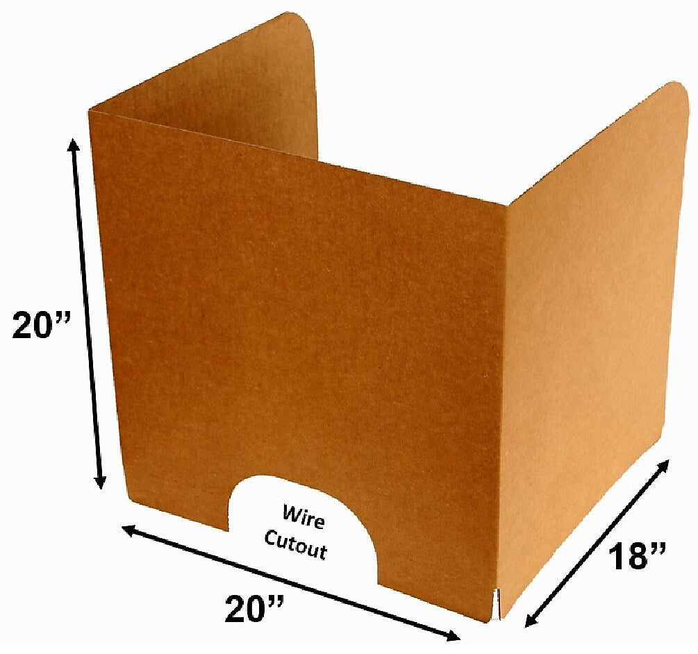 Classroom Products Foldable Cardboard Freestanding Privacy Shield, 20"H x 20"W, Kraft, 20/Box (VB2020 KR)
