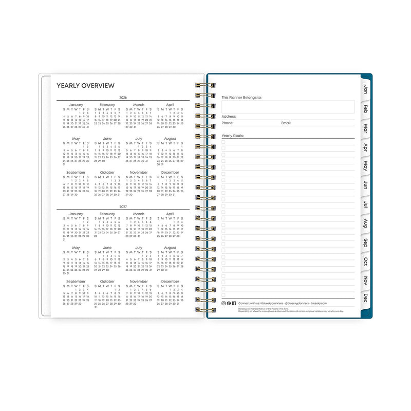 2026 Blue Sky Bakah 5" x 8"  Weekly & Monthly Planner, Plastic Cover, Multicolored (137260-26)