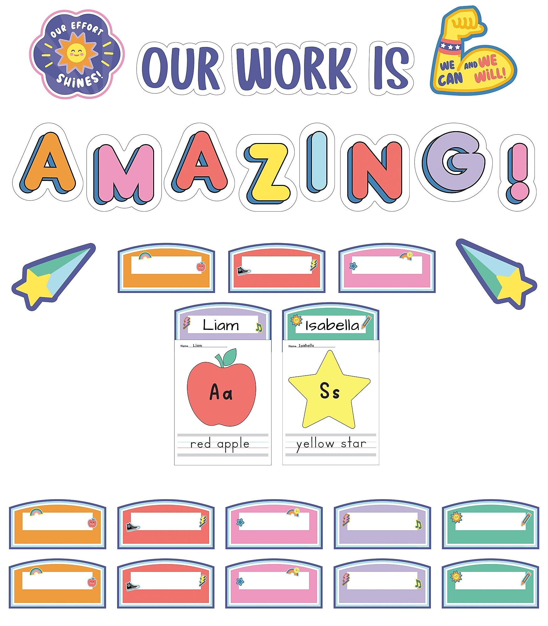 Carson Dellosa Education We Stick Together Student Work Display Bulletin Board Set, 45 Pieces (CDP110558)