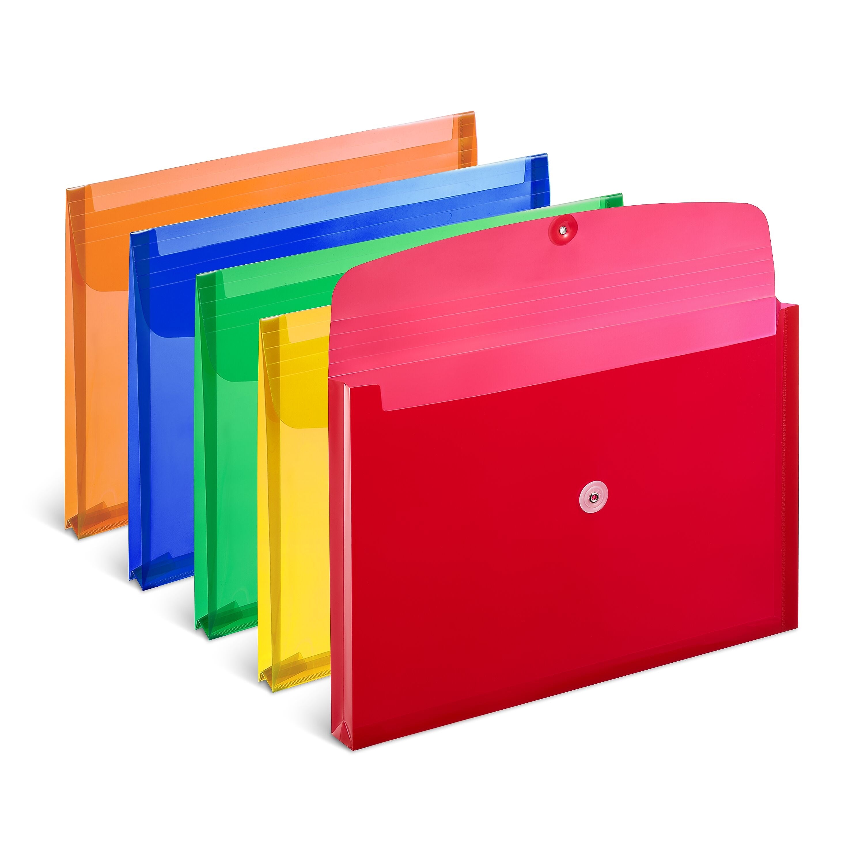 Staples Expanding Wallets, Button & String Closure, Legal Size, Assorted Colors, 5/Pack (TR10768)
