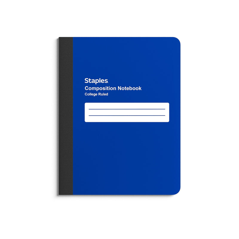 Staples Poly Composition Notebook, 7.5" x 9.75", College Ruled, 80 Sheets, Blue (ST55082)