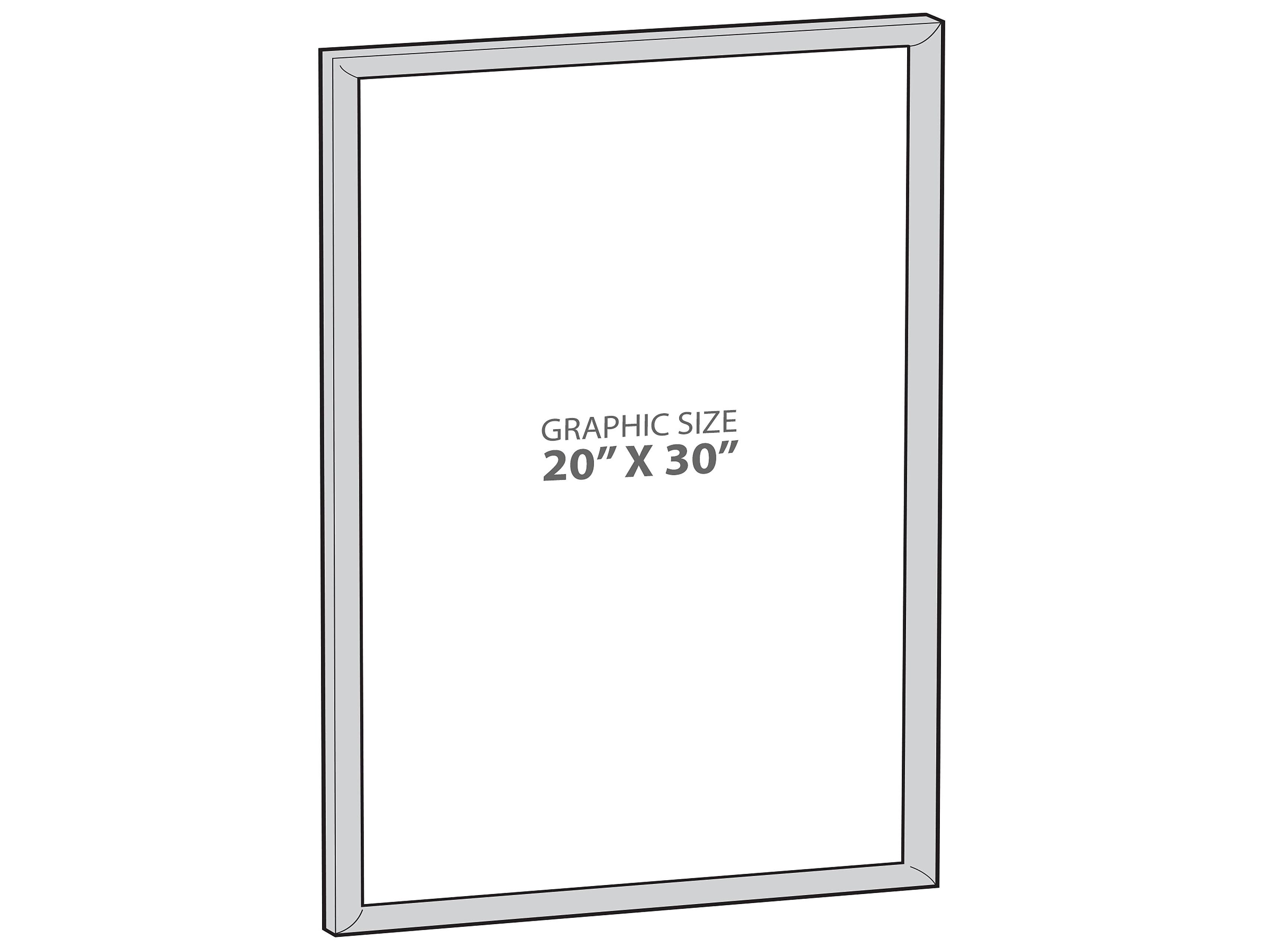 Azar Sign Holder, 20" x 30", Wall Mounted, Silver, Plastic (300346-SLV)