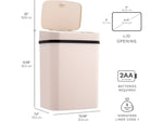Nine Stars Plastic Sensor Trash Can, 3.2-Gallon, White (DZT-12-5WH)