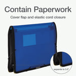 Pendaflex UltraColor Poly Expanding Wallet with Elastic Closure, Letter, Blue (84041BL)