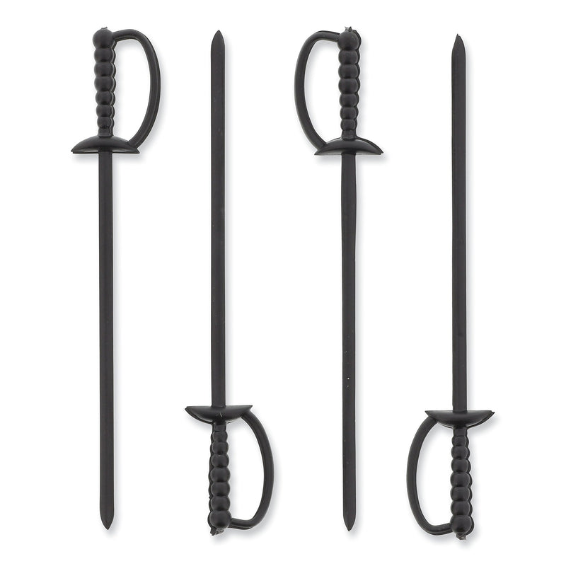 AmerCareRoyal Sword Picks, 6", Black, 1,000/Box, 10 Boxes/Carton (RPPRP147BK)