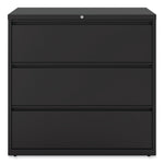 Alera 3-Drawer Lateral File Cabinet, Letter/Legal Size, Lockable, 40.25"H x 42"W x 18.63"D, Black (ALEHLF4241BL)