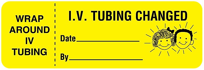 WRAP AROUND IV TUBING IV TUBIN, I.V. Line Identification Label, 3" x 1"