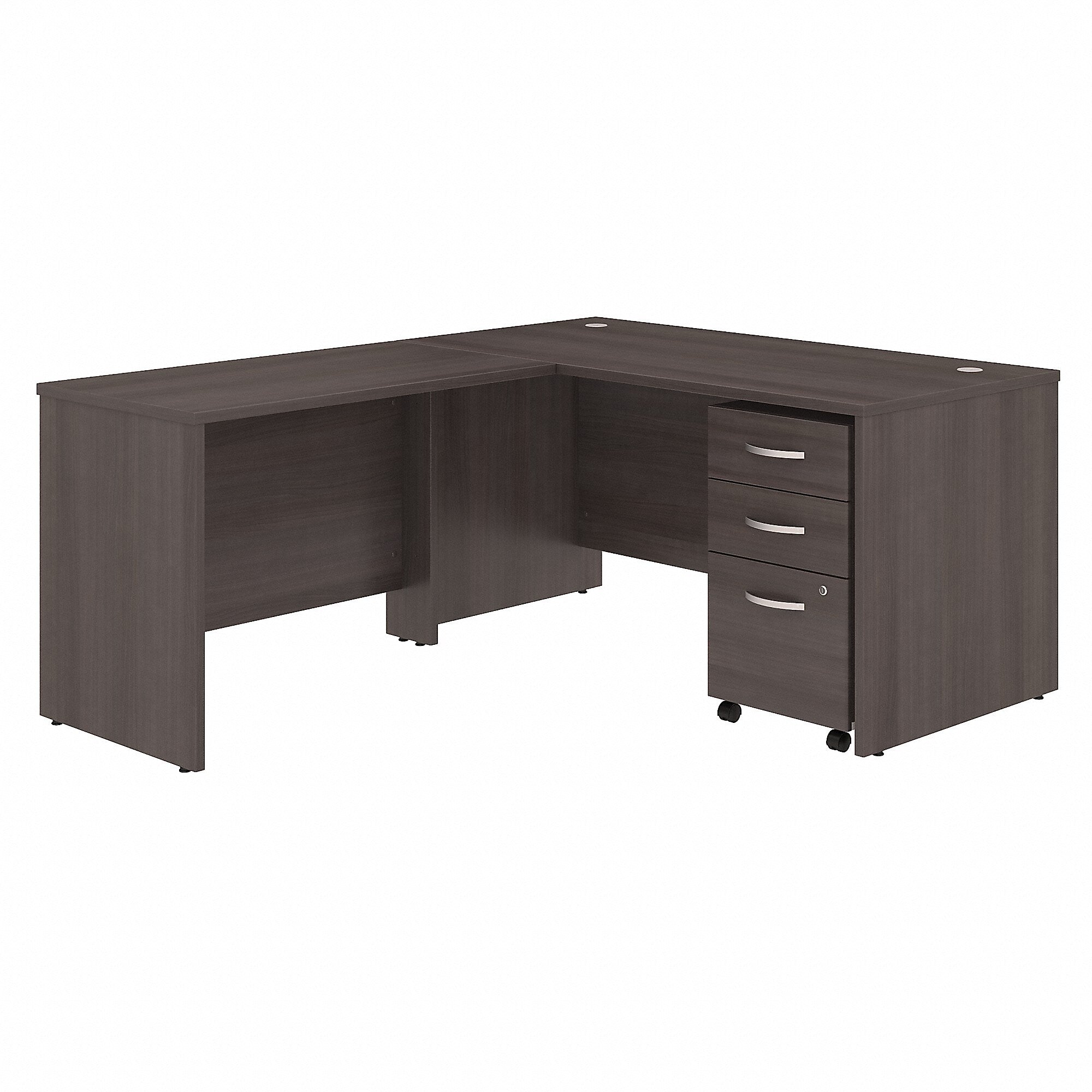 Bush Business Furniture Studio C 60"W L Shaped Desk with Mobile File Cabinet and Return, Storm Gray (STC008SG)