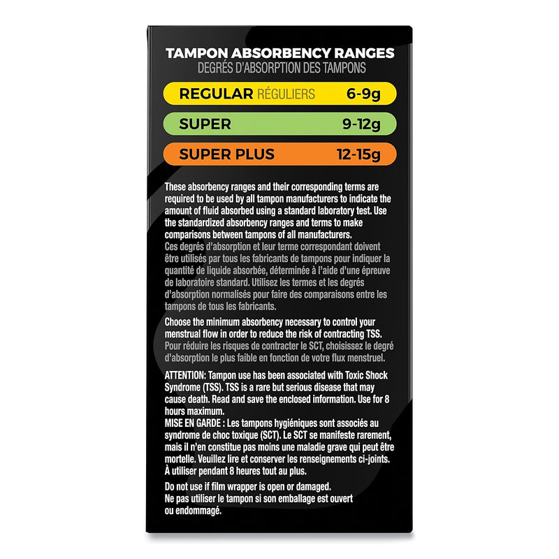 Kotex U Click Compact Super Absorbency Tampons, Plastic Applicator, 16/Box, 8 Boxes/Carton (51581)