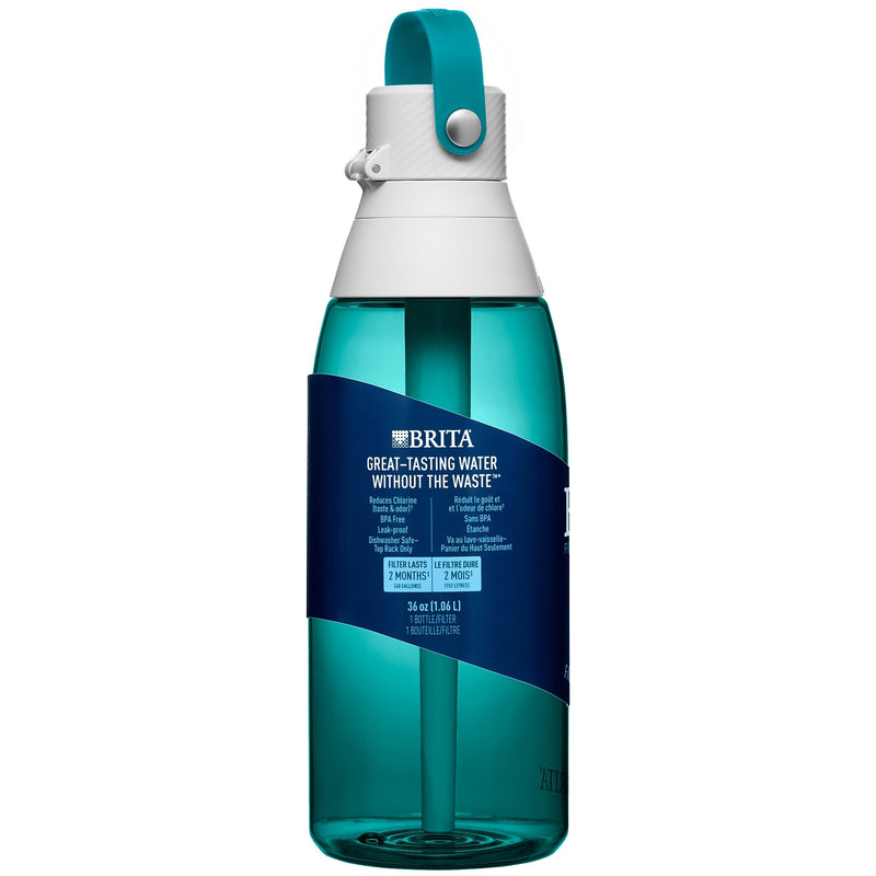 Brita Plastic Filtered Water Bottle, 36 oz., Sea Glass (36524)