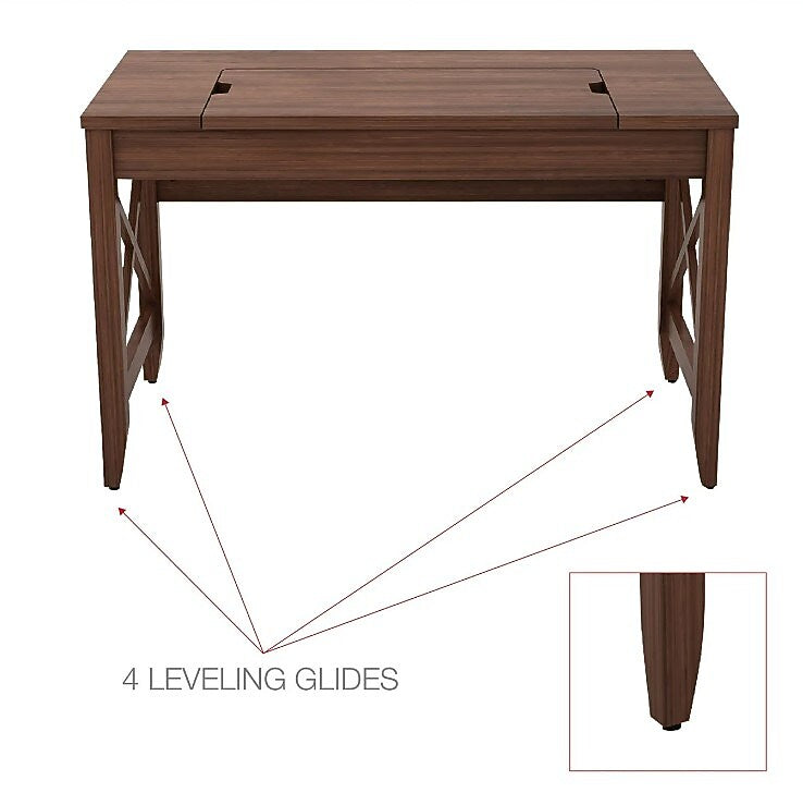 Alera Sit-to-Stand Table Desk, 47.25w x 23.63d x 29.5 to 43.75h, Modern Walnut