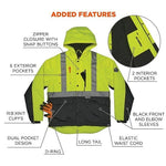GloWear 8275 Heavy-Duty High-Visibility Workwear Jacket, L, Lime/Black (23974)
