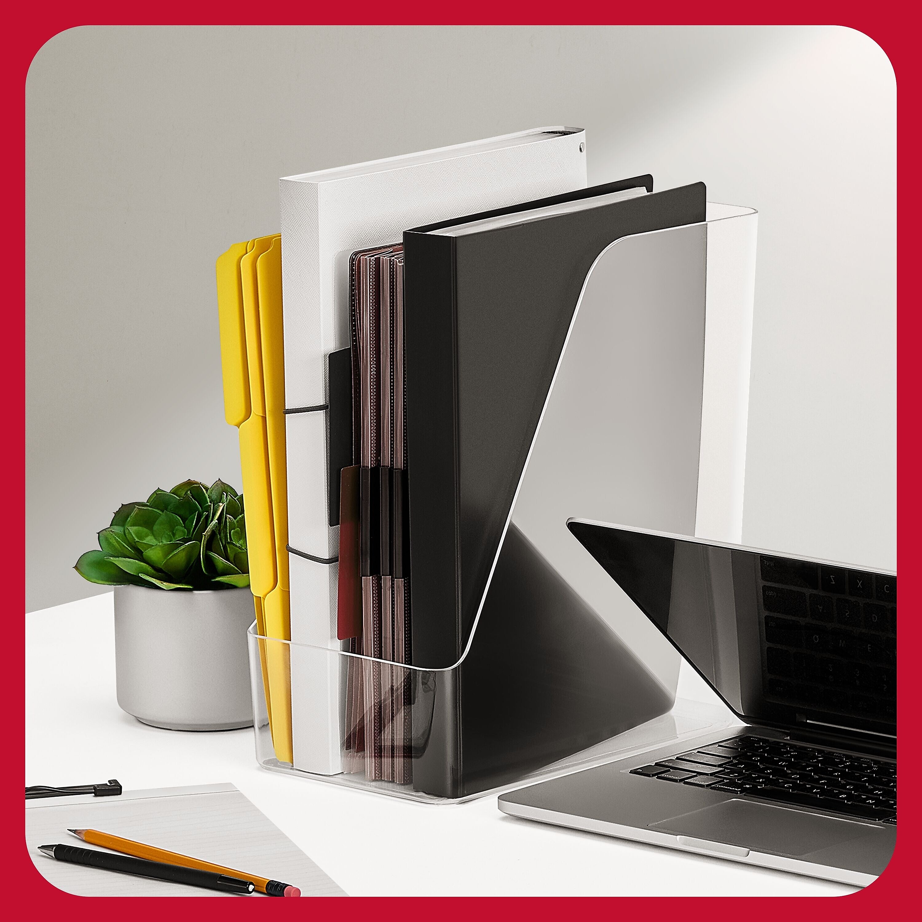 TRU RED™ Plastic Magazine File, Clear (TR62287)