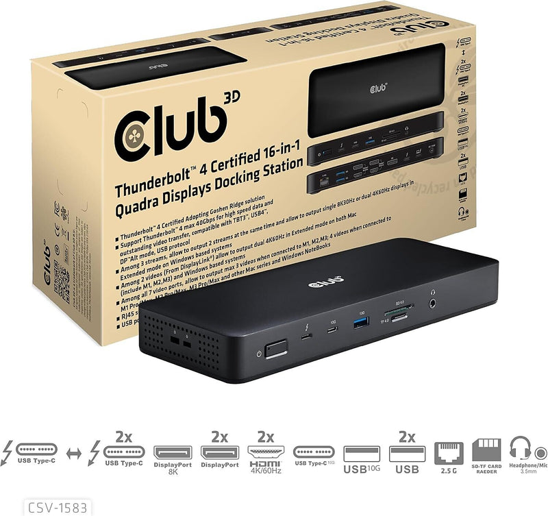 Club 3D Universal Docking Station For Apple Macbook Pro (CSV-1583)