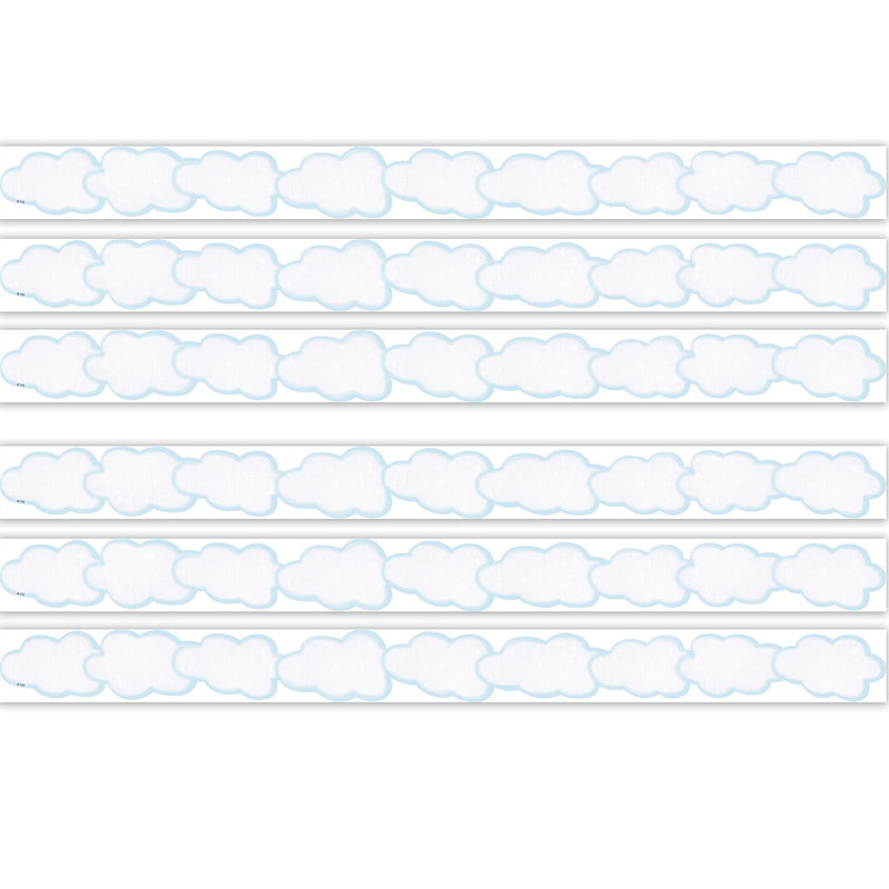 Teacher Created Resources Die-Cut Border Trim, 2.75" x 2.92', Clouds, 12/Pack, 6 Packs/Bundle (TCR9240-6)