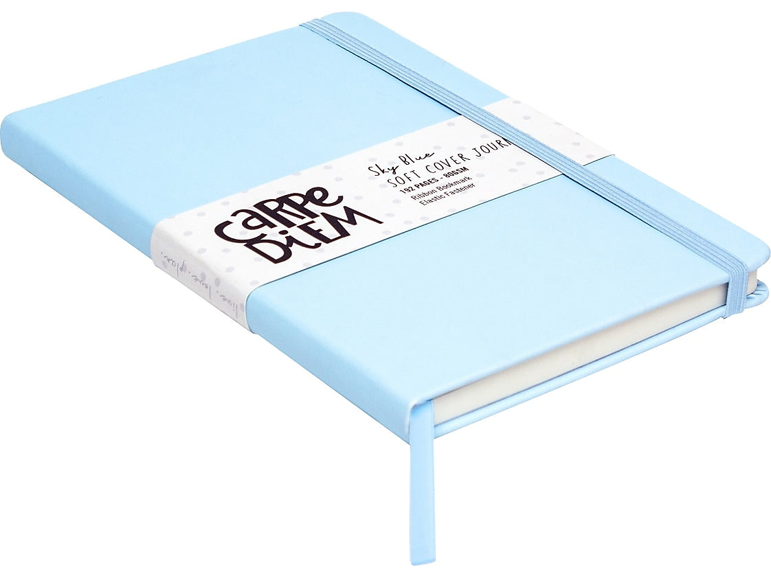 Carpe Diem Sky Blue Journal, 5.24" x 8.27", Wide-Ruled, 192 Pages (9374-CD)