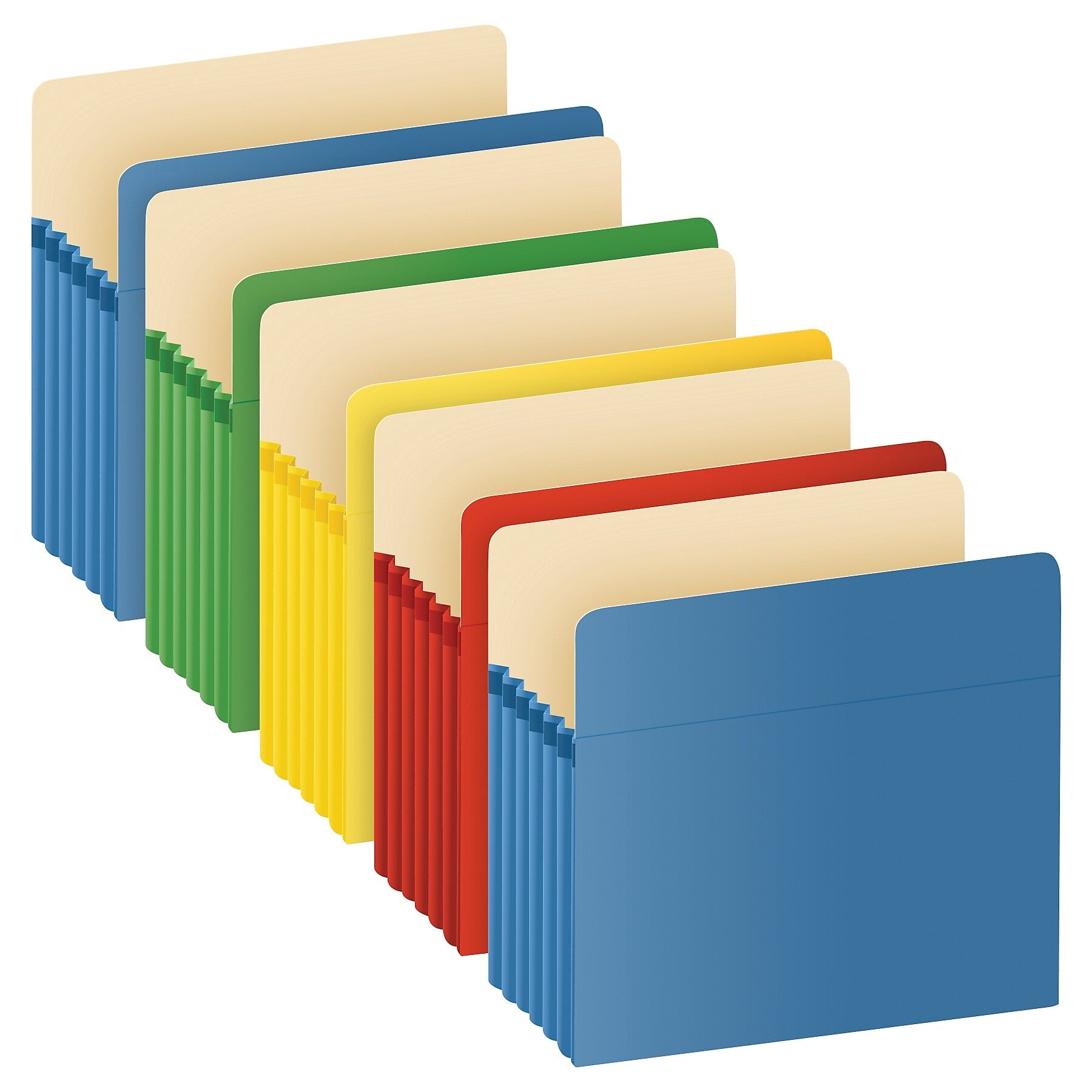Pendaflex File Pocket, 5 1/4" Expansion, Letter Size, Assorted Colors, 5/Pack (1534G5ASST)