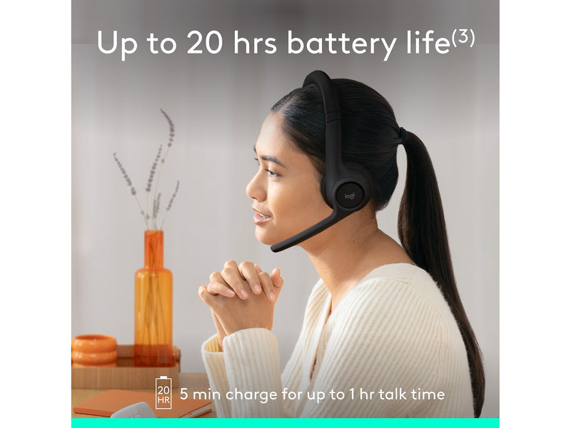 Logitech Zone Vibe 300 Wireless Noise-Canceling Bluetooth Stereo Headset (981-001406)