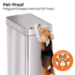 iTouchless Stainless Steel Wings Open Lid Sensor Trash Can with AbsorbX Odor Control, Silver, 13 gal. (WS13RSL)