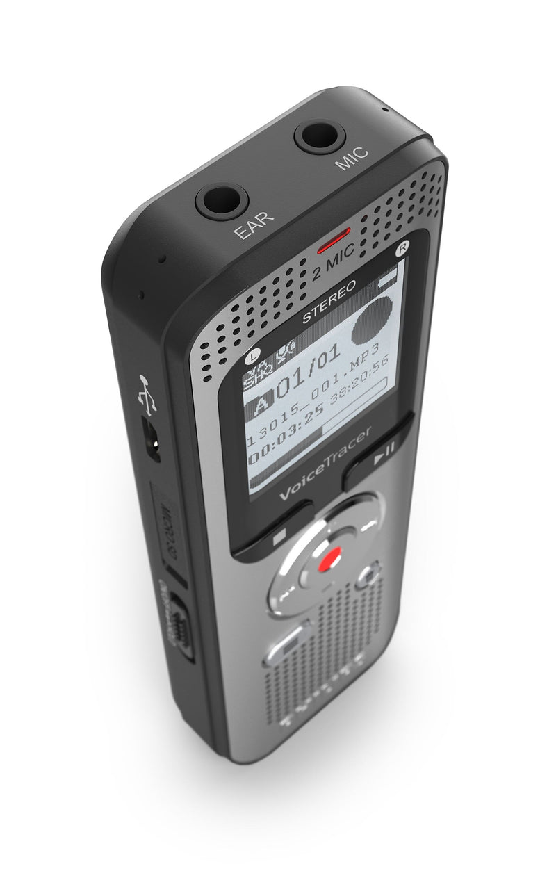 Philips VoiceTracer Digital Voice Recorder with Sembly Speech to Text, 8GB, Silver (DVT2015)