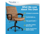 Click365 Transform 3.0 Ergonomic Bonded Leather Swivel Desk Chair, Cognac (CCHR10008A)
