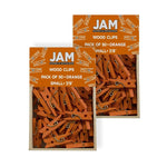JAM Paper Wood Clip Small Wood Clothespins, Orange, 2 Packs of 50 (230729133A)