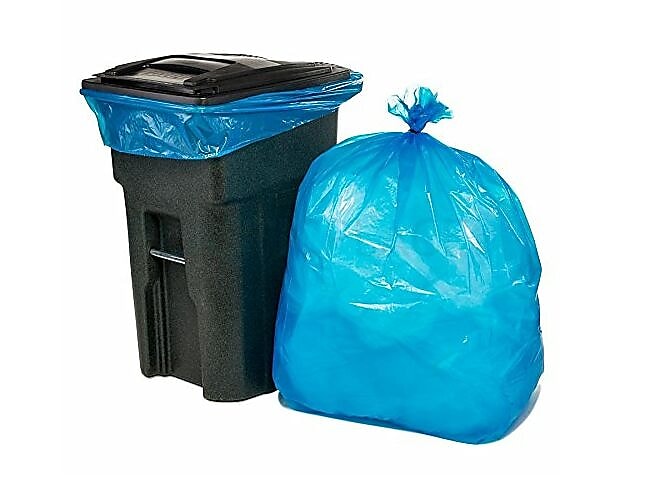 Unisan Trash Bag 30 gal., Star Seal Bottom Coreless Roll, Blue, 250/Carton (HERZ6043HXR01)