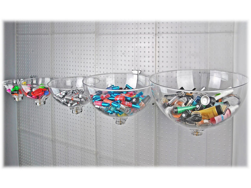 Azar 6" x 12" Pegboard Bowl Display, Clear/Silver, Each (729912)