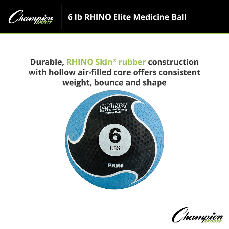 Champion Sports 6 lbs. Rhino Elite Medicine Ball, Blue (CHMP696)