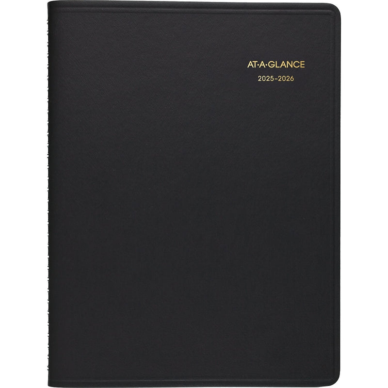 2025-2026 AT-A-GLANCE 8.25" x 11" Academic Year Weekly Appointment Book, Faux Leather Cover, Black (70-957-05-26)