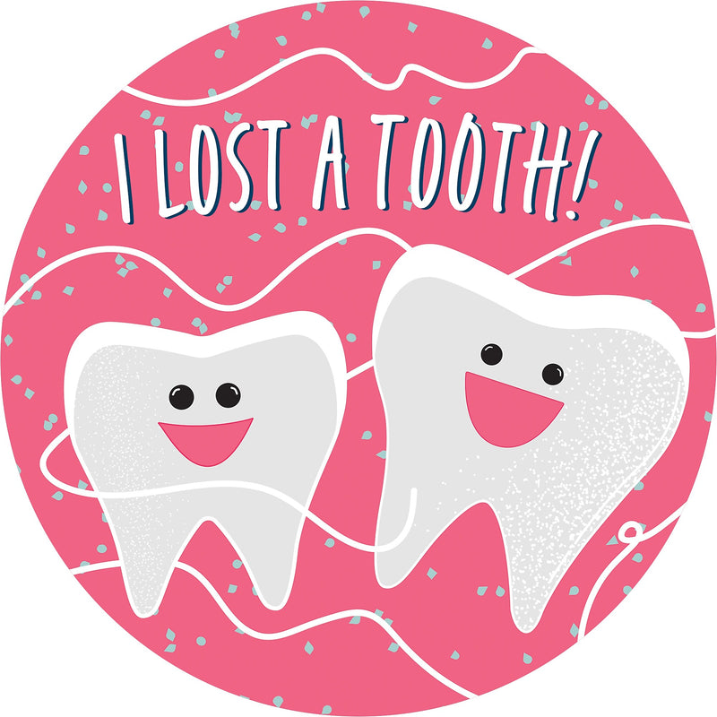 Barker Creek Lost a Tooth Stickers/Badges, 2.37" Dia., Multicolored, 192/Set (4445)