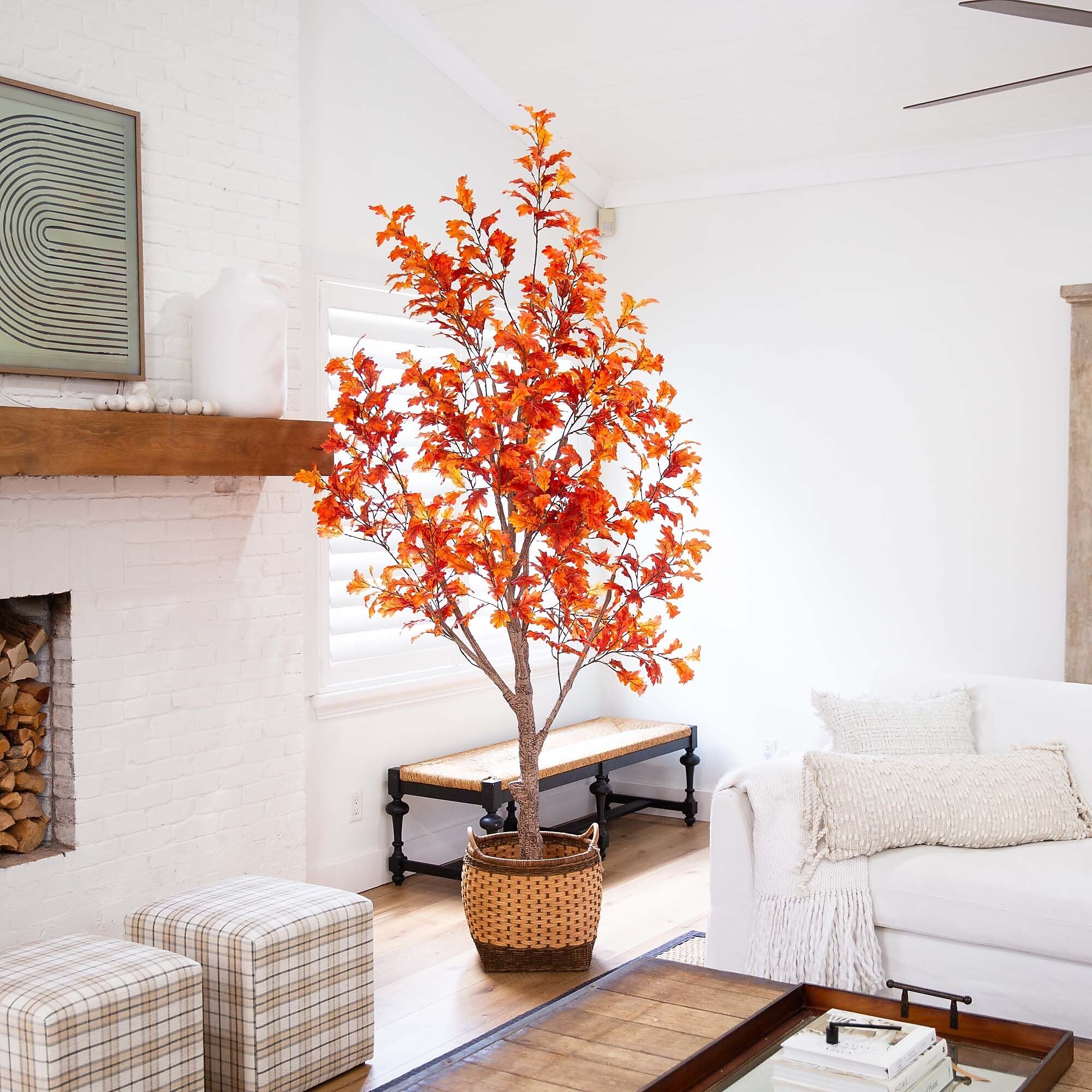 Nearly Natural 9' Autumn Oak Artificial Fall Tree (T4810)