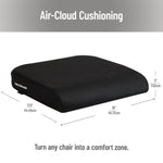 Mind Reader Memory Foam Office Chair Cushion, Black (MEMGEL-BLK)