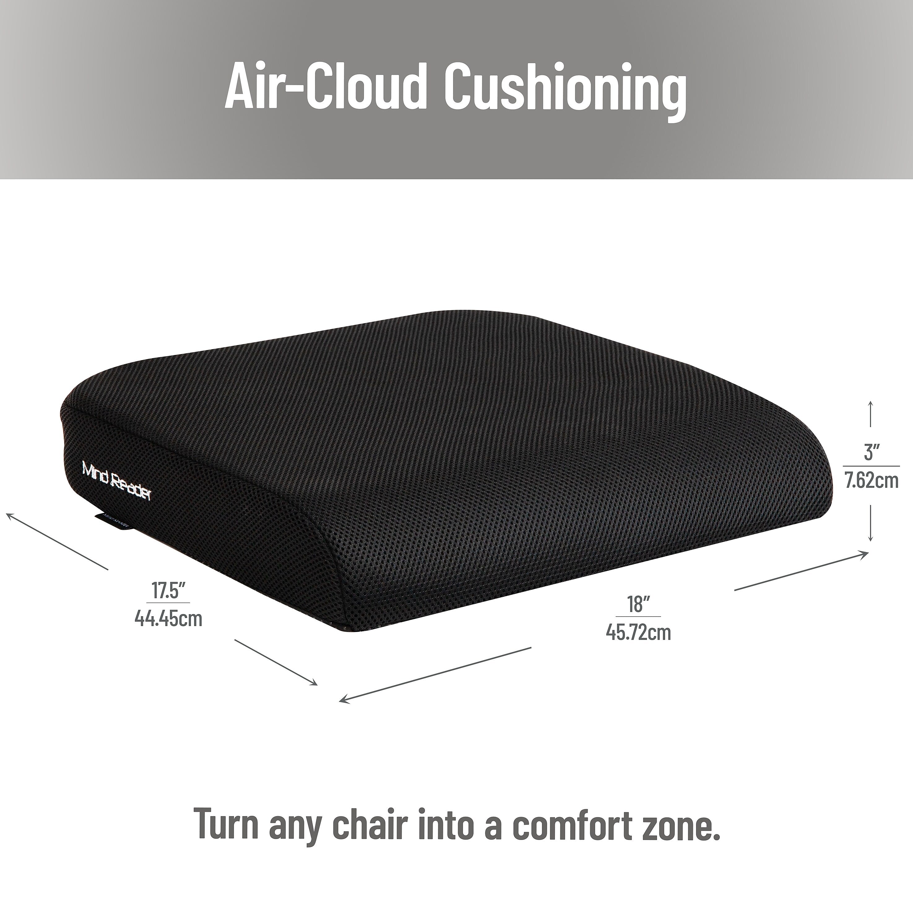 Mind Reader Memory Foam Office Chair Cushion, Black (MEMGEL-BLK)