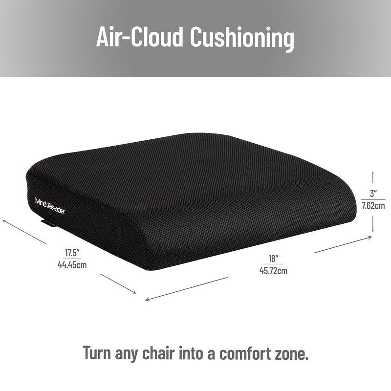 Mind Reader Memory Foam Office Chair Cushion, Black (MEMGEL-BLK)