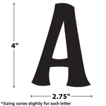 Teacher Created Resources Wild Whimsy 4" Self-Adhesive Letters and Numbers, Black, 222/Pack (TCR9643)