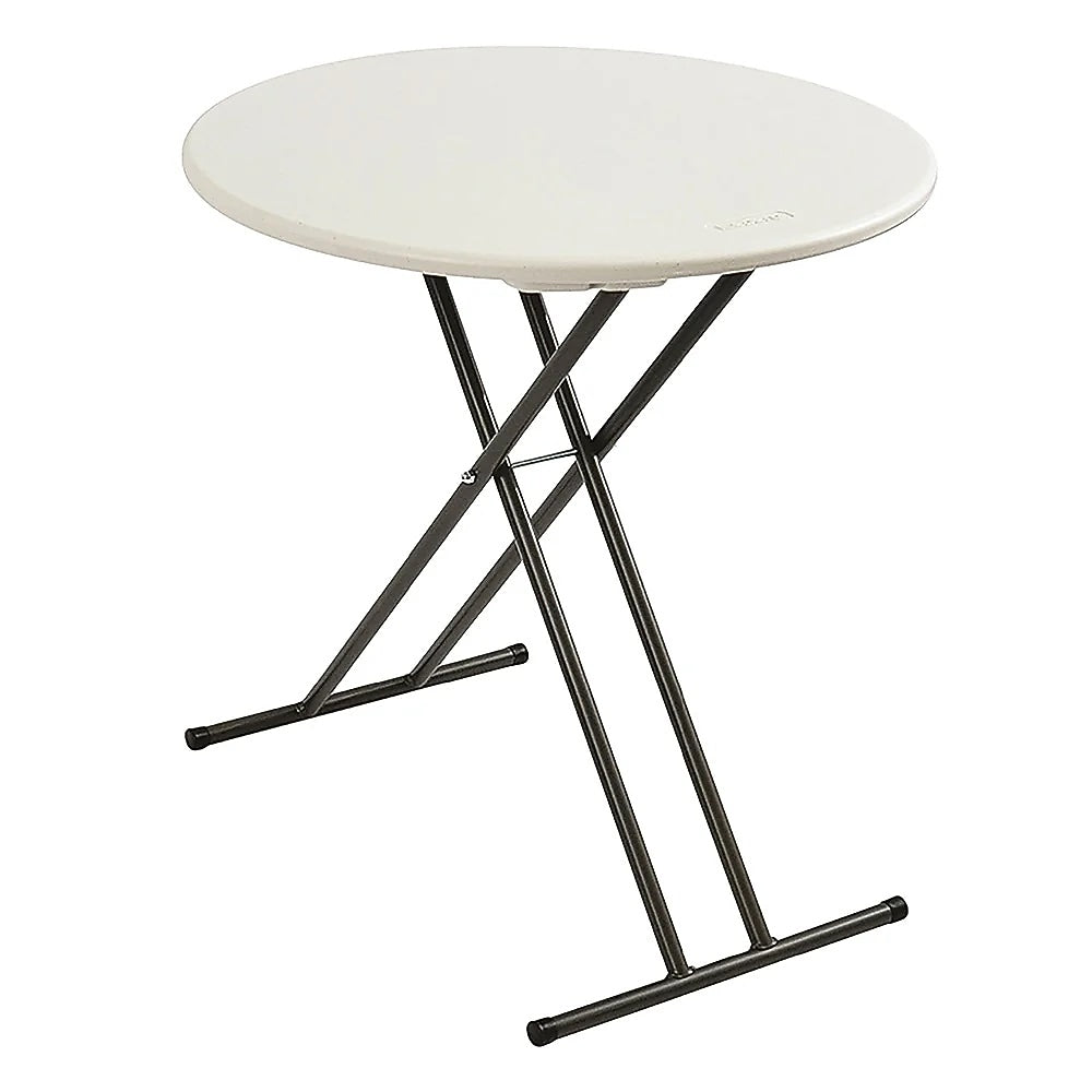 AbilityOne SKILCRAFT 24" Round Folding Table, Platinum Gray (7110-01-702-6955)