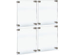 Azar Sign Holder, 15" x 21", Wall Mounted, Silver, Acrylic, 4/Pack (105508-SLV-4PK)