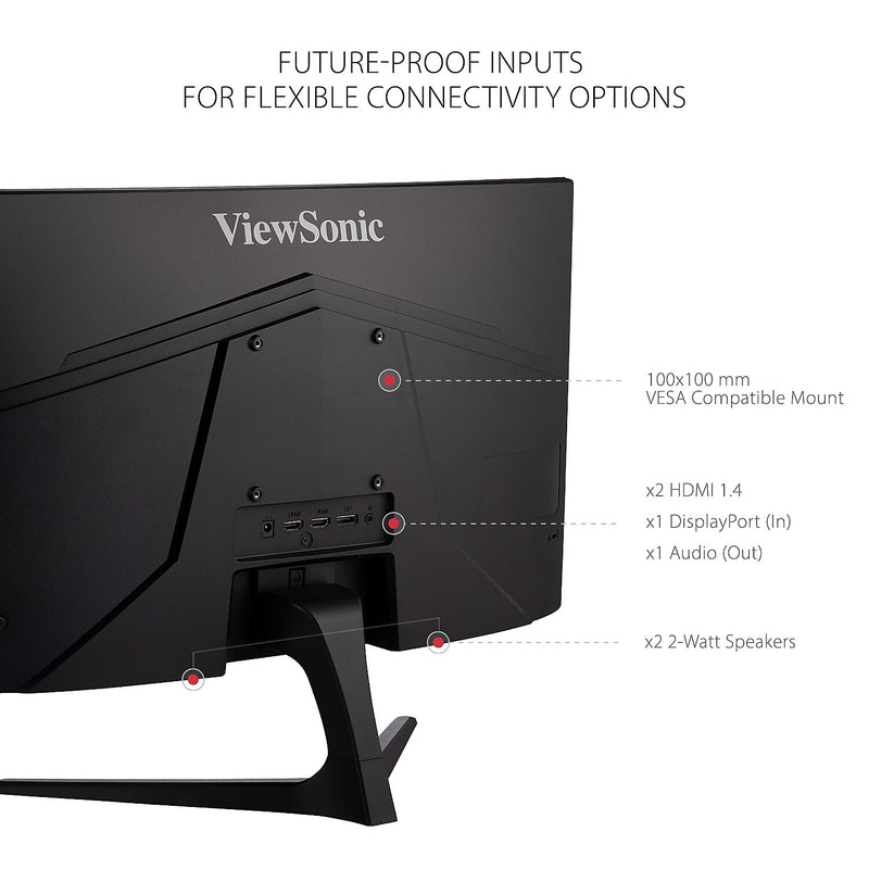 ViewSonic 24" Curved 165Hz LED Gaming Monitor, Black (VX2418C)