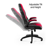 Staples Emerge Vortex Bonded Leather Ergonomic Gaming Chair, Black and Red (51465-CC)