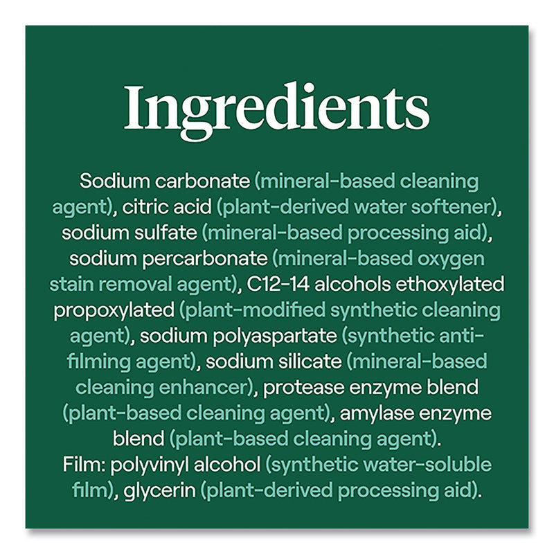 Seventh Generation Natural Automatic Dishwasher Detergent Packs, Free and Clear, 45 Powder Packets/Box, 5 Boxes/Carton