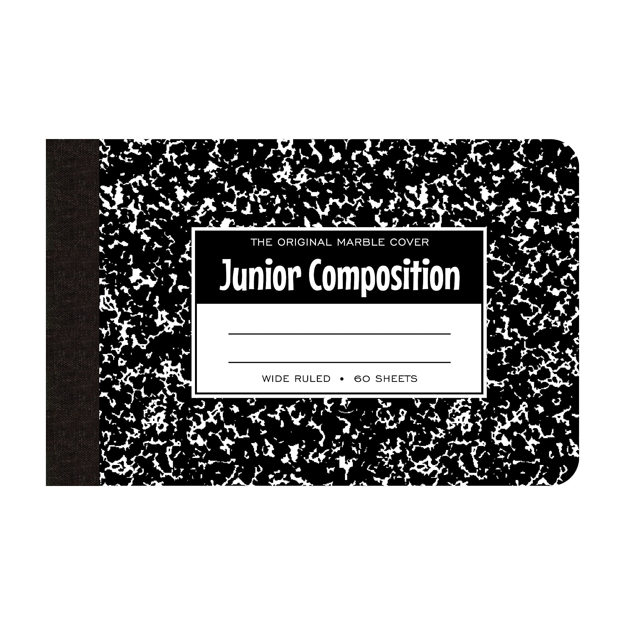 Roaring Spring Paper Products 1-Subject Composition Notebooks, 7.5" x 4.875", Wide Ruled, 60 Sheets, Black (77122)