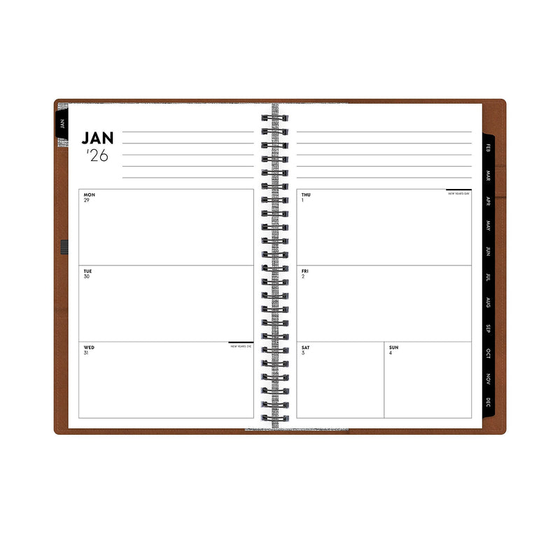 2026 Blue Sky ASMBLD 7" x 9" Monthly Planner, Faux Leather Cover, Brown (152946)