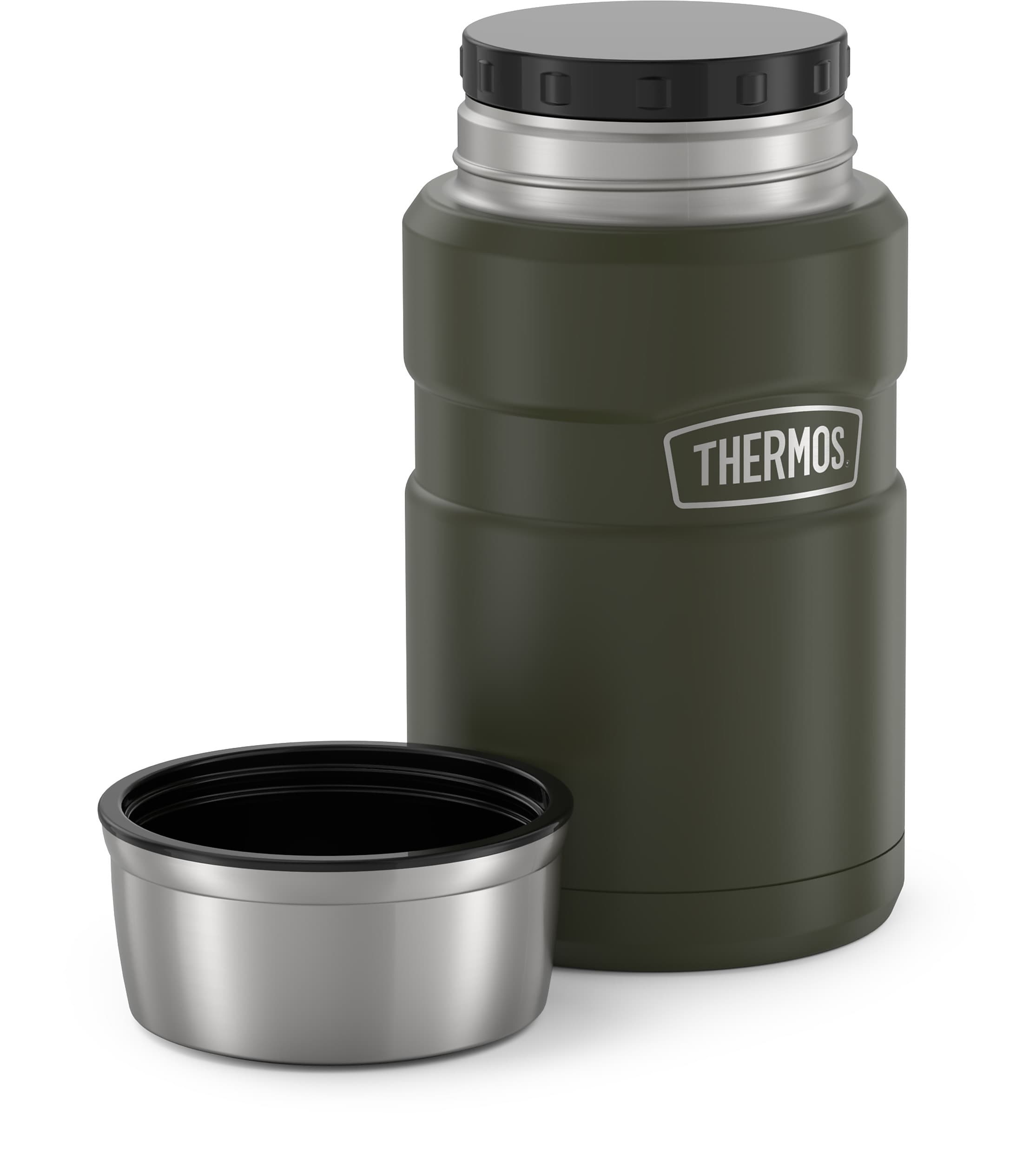 Thermos Stainless King Stainless Steel Insulated Food Jar, Army Green, 24 oz. (EASK3020AGTRI4)